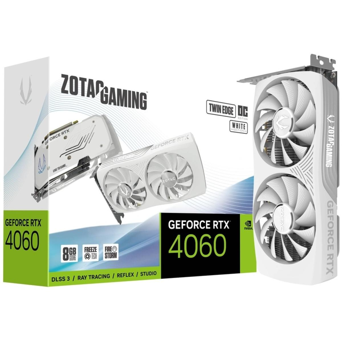 ZOTAC GAMING GeForce RTX 4060 Twin Edge OC White Edition 8GB GDDR6 - Graphics Card ZOTAC GAMING GeForce RTX 4060 Twin Edge OC White Edition 8GB GDDR6 - Graphics Card